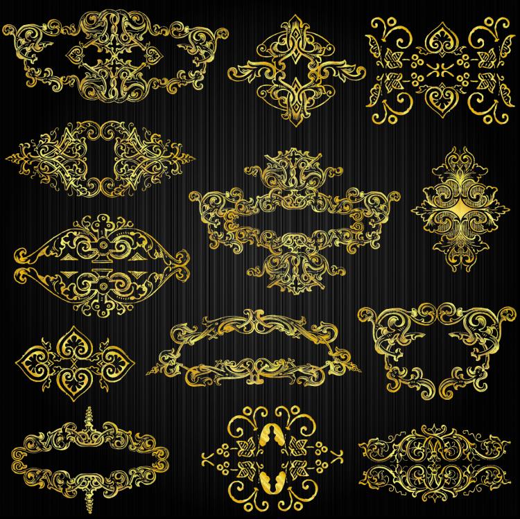 free vector Beautiful gold pattern 03 vector